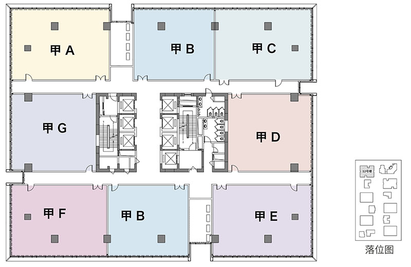 绿地·领海广场甲级写字楼：建筑面积约 201-247㎡，层高4米